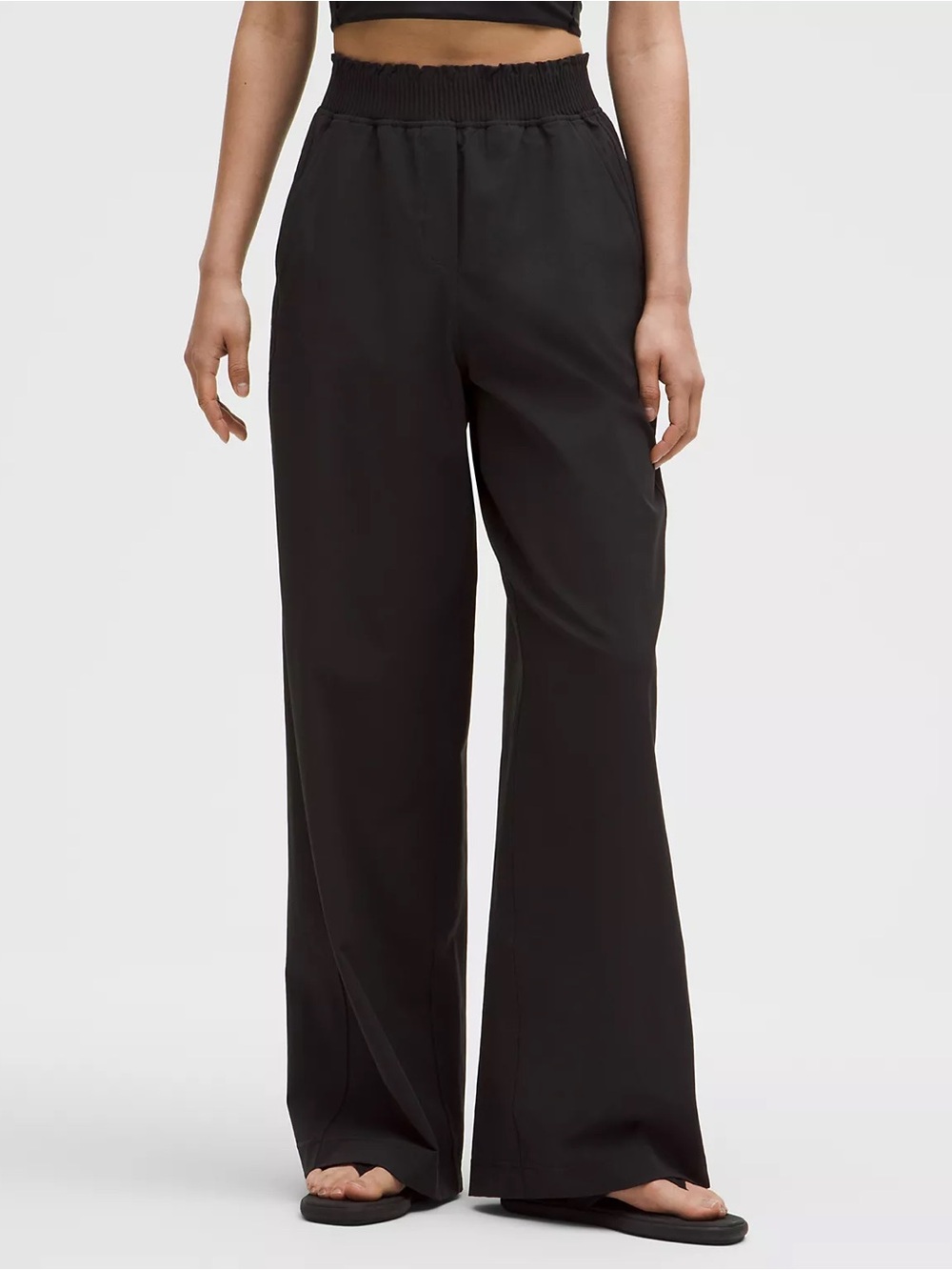 lululemon athletica Women's Black Wide-Leg Lounge Pants size large - Picture 1 of 8